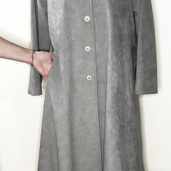 VTG 1970s Ultrasuede Full Length Coat Women's 8 | Light Gray | Made in USA | EUC - Picture 5 of 14